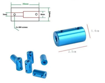 Cople eje 5 a 8mm de aluminio para CNC - Imagen 2