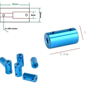 Cople eje 5 a 8mm de aluminio para CNC