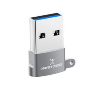 Mini Adaptador de USB A a USB C PERFECT CHOICE PC-101253 Gris