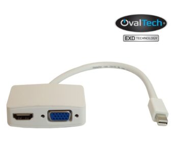 Adaptador Mini DisplayPort  a HDMI / VGA OVALTECH OVMDP-2EN1 Color blanco