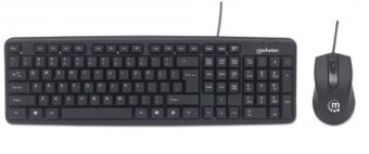 Kit de mouse y teclado MANHATTAN 178464 Negro