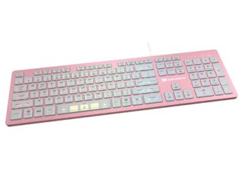 Teclado Cougar 37VAPXNMX Blanco y Rosa