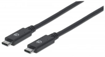 Cable USB Tipo C MANHATTAN USB-C macho a USB-C macho 355223 Negro