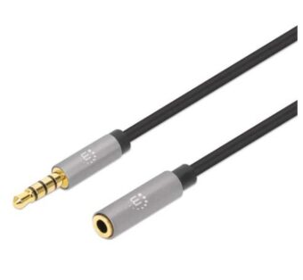 Extensión de Cable Auxiliar de Audio Estéreo MANHATTAN 356039 Negro/Plata