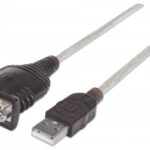 Convertidor de USB a Puerto Serial MANHATTAN 151849 Plata