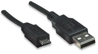 Cable USB MANHATTAN 325684 Negro