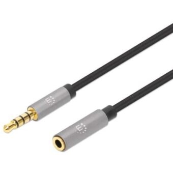 Extensión de Cable Auxiliar de Audio Estéreo MANHATTAN 356053 Plata