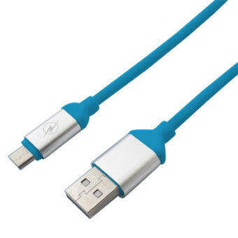 Cable USB V2.0 a Micro de PVC Texturizado BROBOTIX 161208A Azul