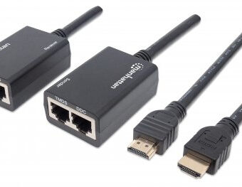 Extensor HDMI MANHATTAN 207386 Negro