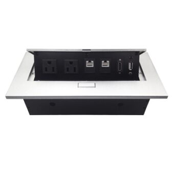 CAJA PARA MESA: HDMI, USB, RJ45 CAT6 BROBOTIX 171224 Plata